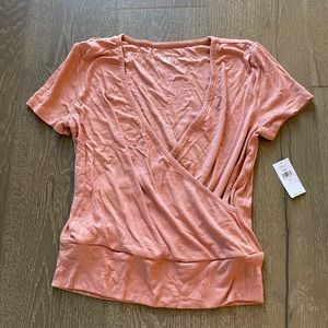 Gap surplice faux wrap blouse